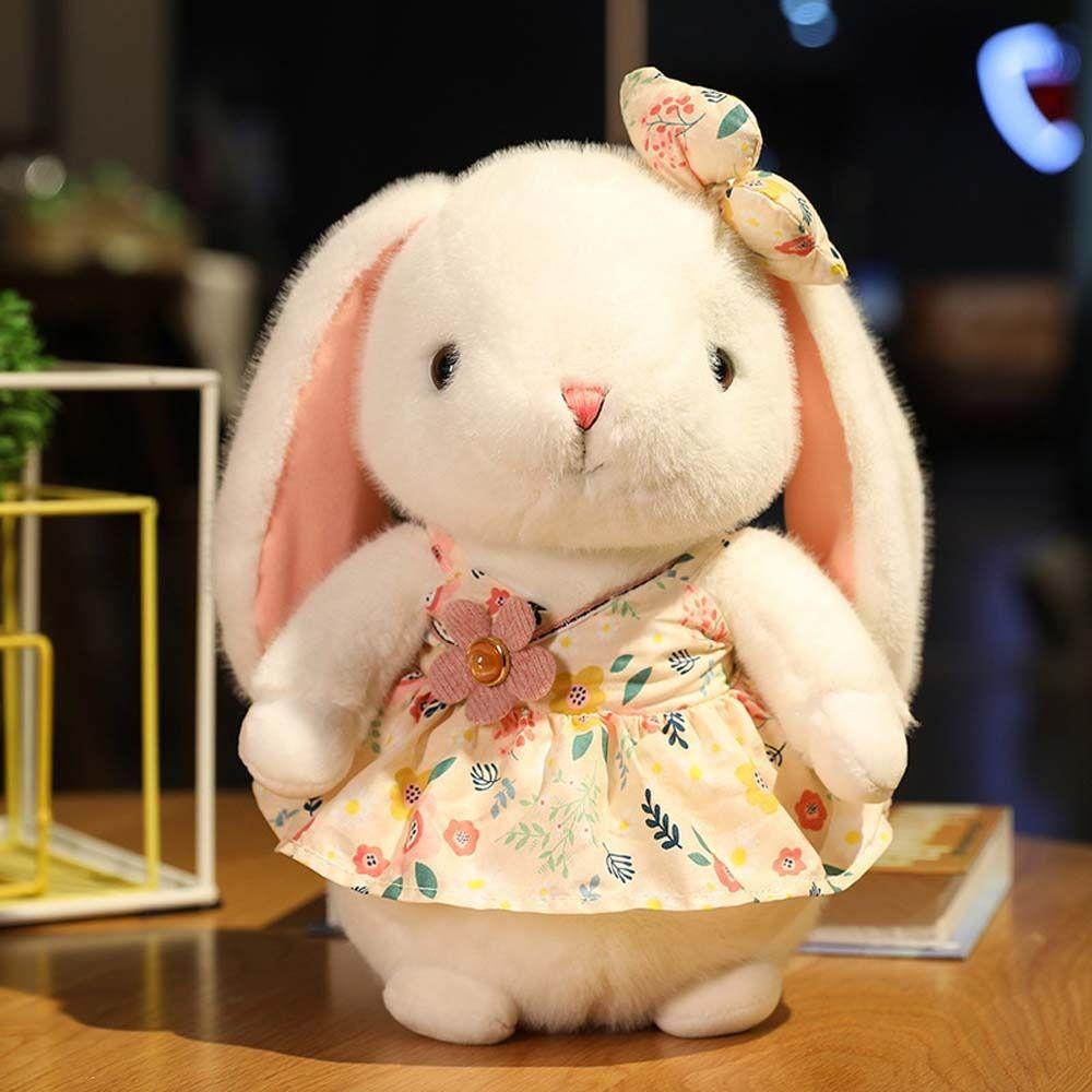 Soft Plush Floral Skirt Long Ears Rabbit Doll Rabbit Plush Toy Bunny Plush Doll Rabbit Stuffed Doll