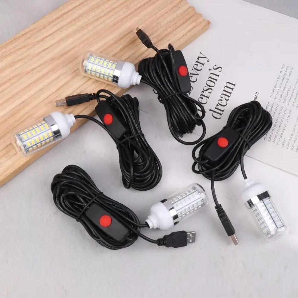 5V USB Underwater Fish Lure Lamp IP68 Waterproof LED Fishing Trap Light Outdoor Fishing