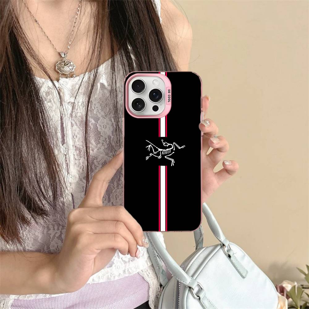 Classic Outdoor LOGO A-Arc T-Teryx Phone Case For IPhone 17 16 15 14 11 12 13 Pro Max Plus Pro Colored Silver Cover