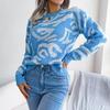 Women's Autumn and Winter Flower Long-sleeved Knit Base Sweater