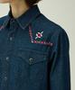 MAGOODGAN Labor 2119 Cowboy Embroidered Standard Fit Dark Indigo Denim Shirt