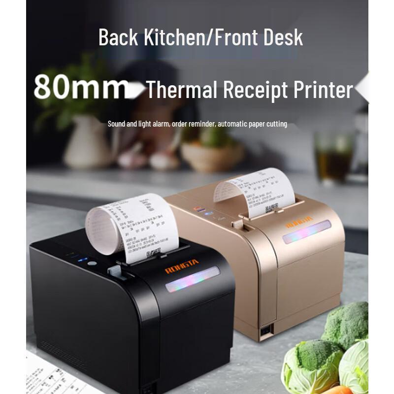 Rongda 80mm Thermal Receipt Printer with Auto Cutter CN plug (adapter included)