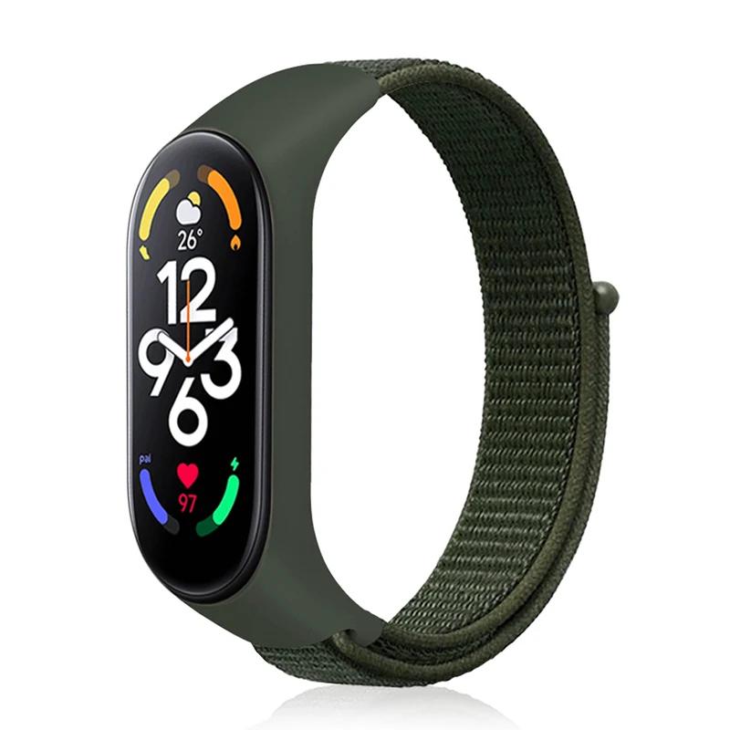 Нейлоновый ремешок-петля для Mi band 6 7, сменный мягкий регулируемый ремешок для наручных часов, браслет для Xiaomi Mi band 3 4 5 6 7