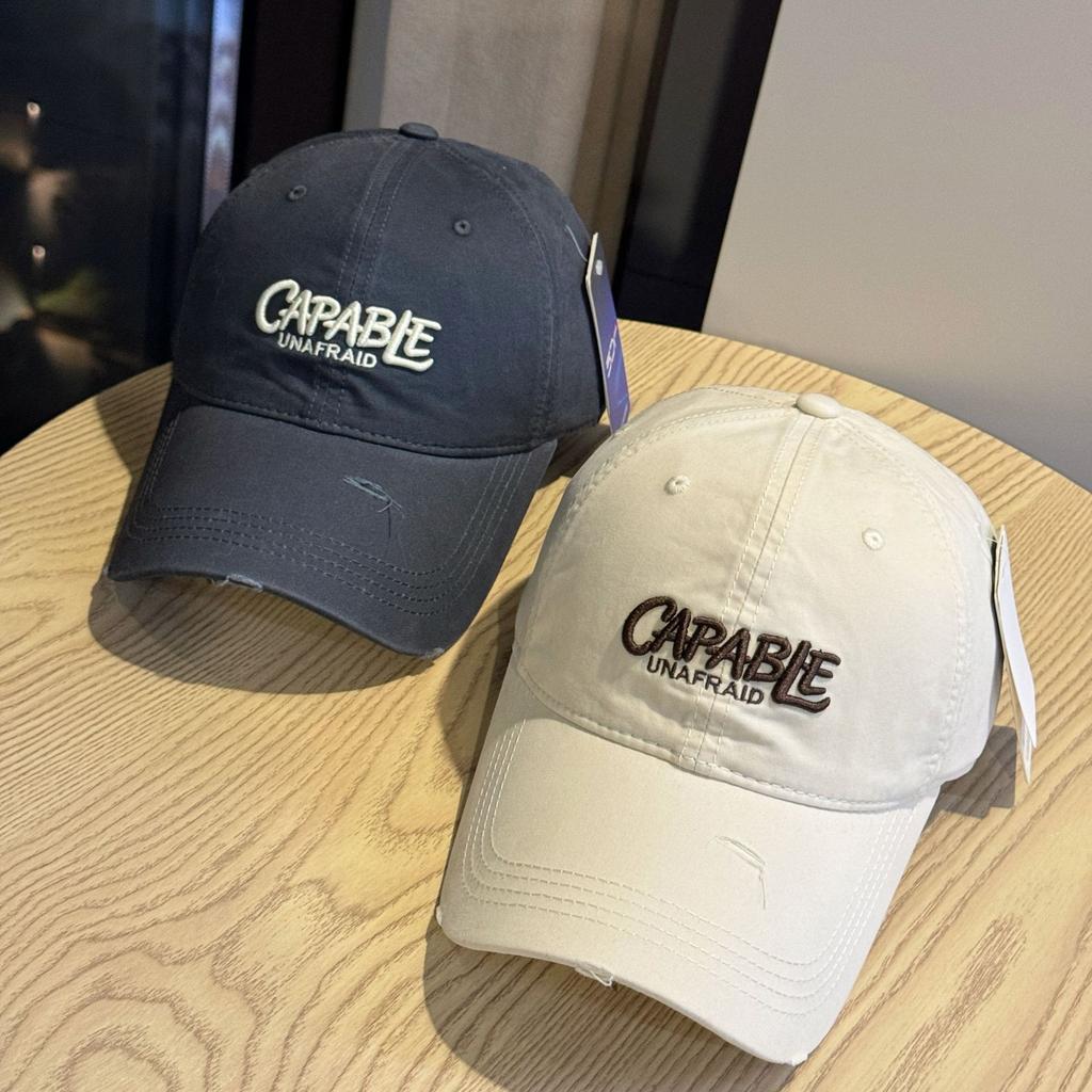 2026New letter embroidery baseball cap for women, Korean style, soft top, simple and versatile, trendy couple's cap that makes the face look smaller
