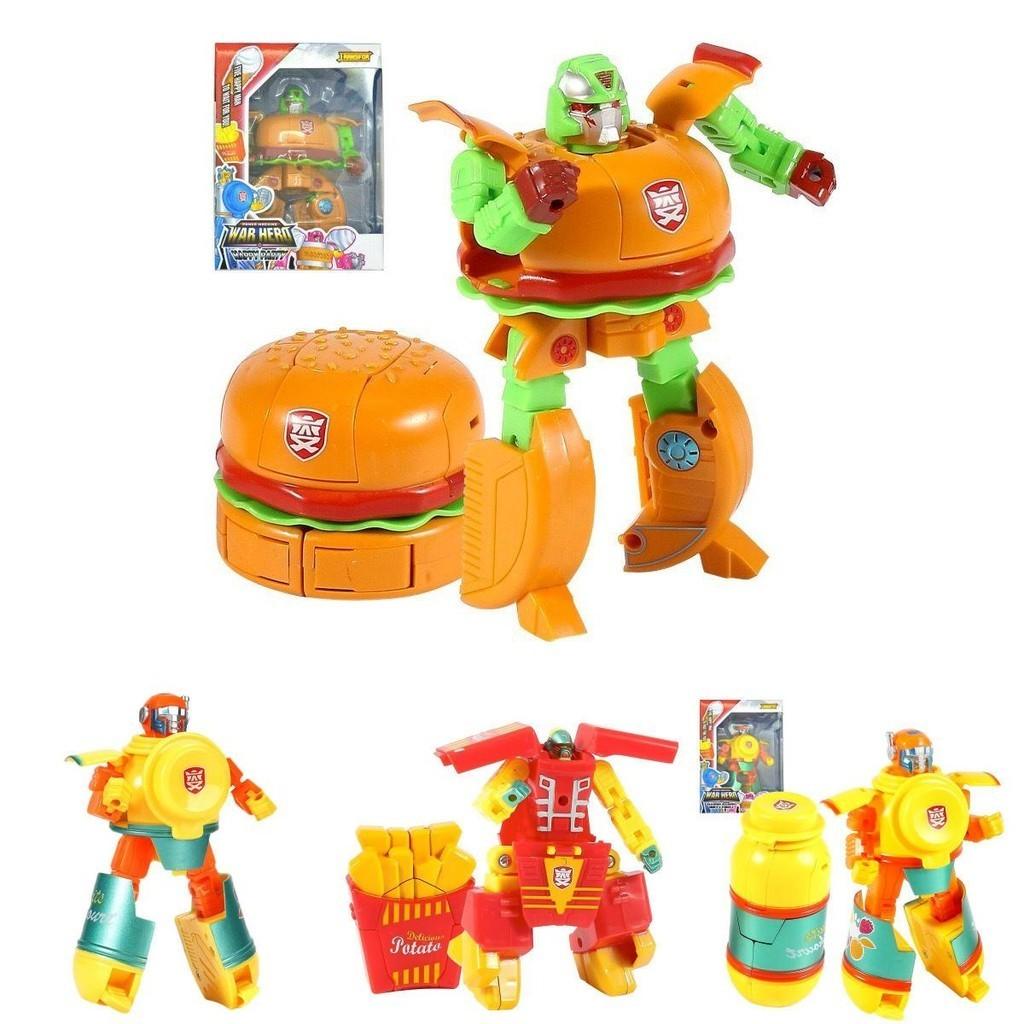 Food Deformation Toy Robot Simulation Fries Burger Ice Cream Playset**