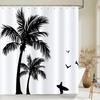 Summer Seaside Coconut Tree Waterproof Fabric Shower Curtain Bathroom Decoration Curtain Home Hawaiian Style Shower Curtain
