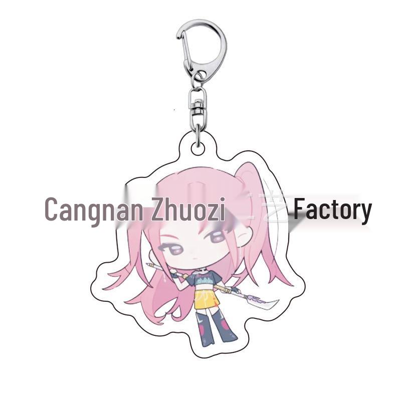 K-pop Брелок для ключей с женской группой «Охотники на демонов»: Милый акриловый брелок для школьной сумки Lumi, Zoe, Mira & Qin Yu