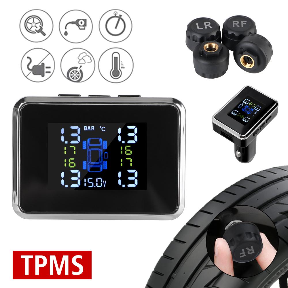 Автомобильный TPMS Беспроводной Универсальный TPMS Автосигнализация Автоаксессуары USB Цифровой tpms Система оповещения о давлении в шинах Датчики Прикуриватель
