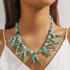 Multi-layer Beaded Coral Necklace Bohemia Ocean Style Beach Choker Coralal Pendant Necklace  Summer