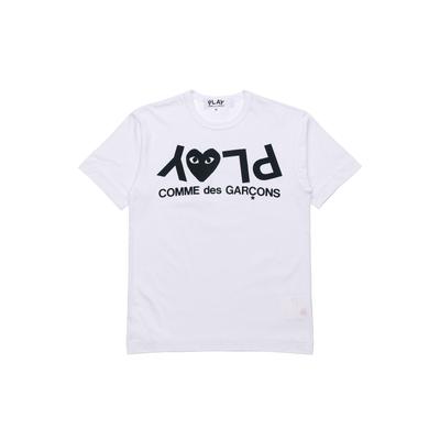 COMME des GARCONS PLAY Футболка с перевернутым текстом 'Белый' Мужская AZ-T068-051-1