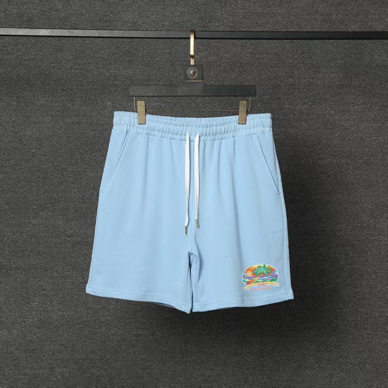 Casablanca Print Loose Fit Cotton Shorts Men Women Streetwear Casual Pants