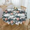 Turtle Plant Flowers Zebra Round Tablecloth Waterproof Table Cover For Wedding Party Decoration Dining Table Cover