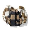 Men's Casual Color Matching Stand-up Neck Cotton-padded Clothes Men's Winter New Handsome Simple Trend Versatile Couple Bread Clothes