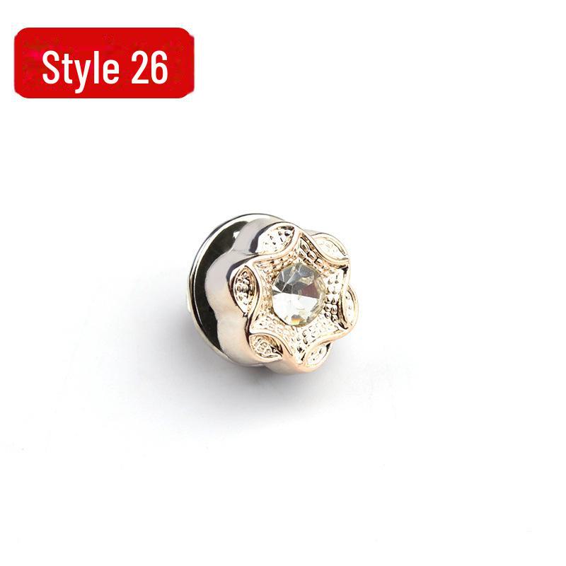 Anti-Exposure, Concealed, Removable and Sew-Free Pearl Shirt Brooch Buttons