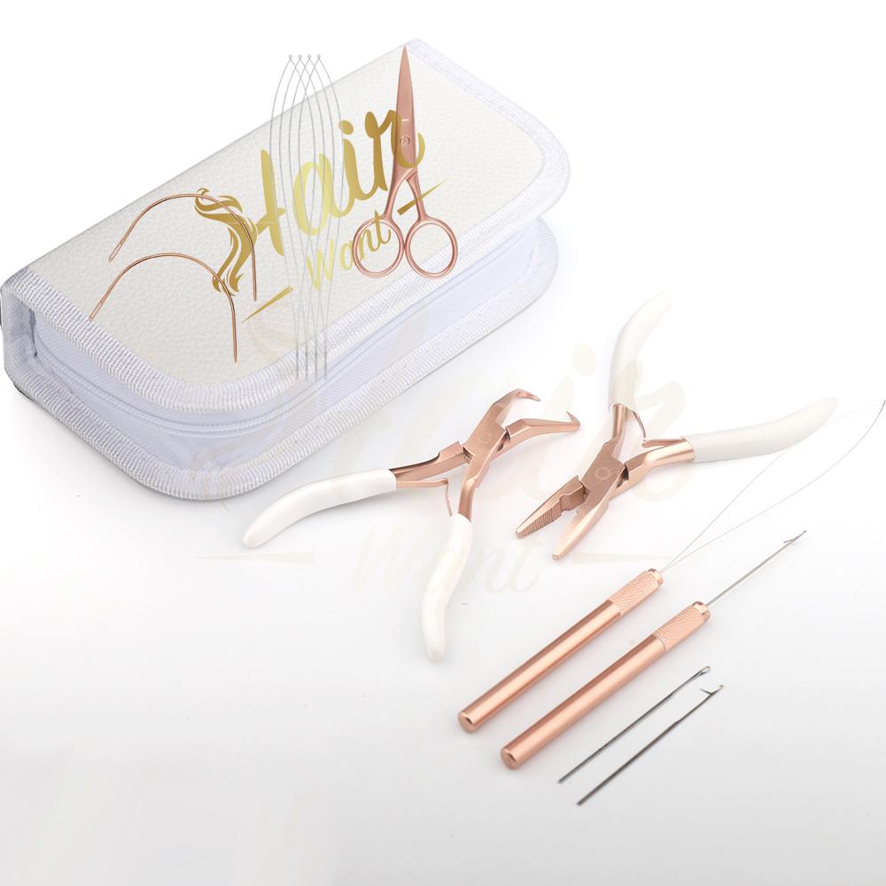 Hair Want Hair Extension Pliers Kit for Weft Extensions Painless Tool Kit for Micro Ring Stainless Steel Slip-Resistant Design