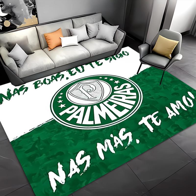 1pc SE Palmeiras logo Entrance Mat, Non-Slip Mat Area Rug,Room Decor, Outdoor Decor, Kitchen Rug,Doormat - Machine Washable, Easy to Clean