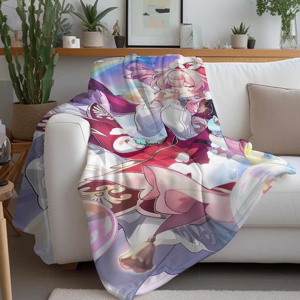 Hyacine Honkai Star Rail Blanket Warm Soft Suitable For Bedroom Sofa Bed Living Room Office Travel Camping Gifts