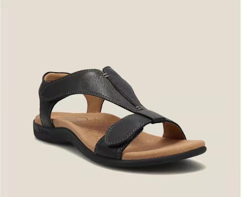 New Spot Sandals Large Size Thick-soled Wedge Heel Women's Shoes Velcro Buckle with Fish Mouth Sandals
