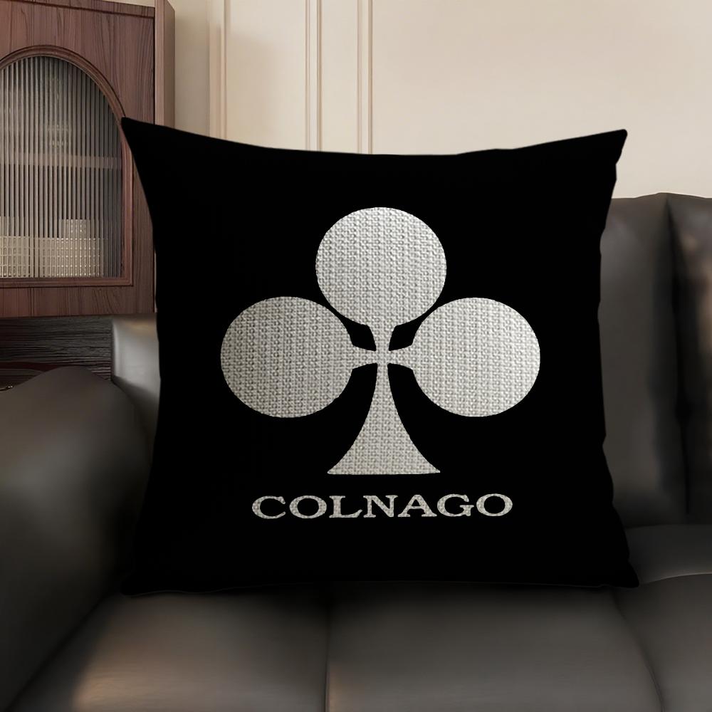 Подушка с логотипом гоночного велосипеда Colnago Летний лен Органическая ткань Двусторонняя печать Наволочка для диванной подушки Домашний декор