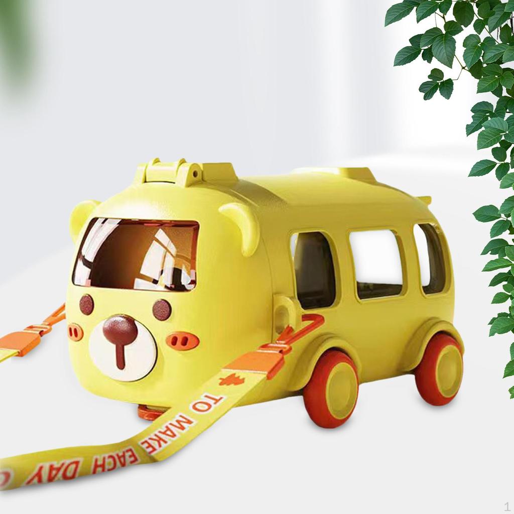 Автобусная соломенная чашка для воды, портативная съемная бутылка с ремешком, герметичная детская маленькая питьевая бутылка