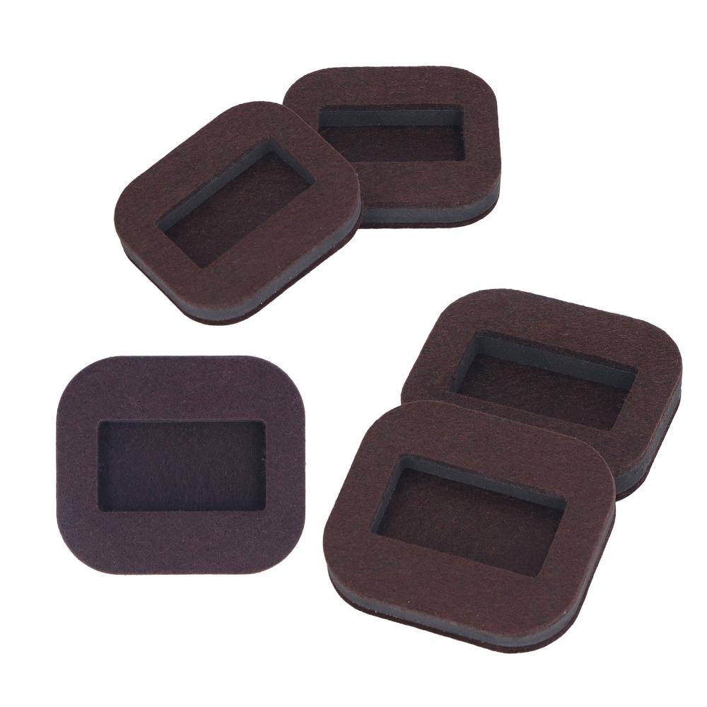12PCS Felt Felt Caster Cups Non-Slip Mat Beige/Brown Furniture Floor Protectors 3.15" x 2.76" Hardwood Floor Protectors