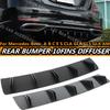 2 шт. Автомобильный диффузор-лип спойлер заднего бампера для Mercedes A B C E S CLA GLA GLK Класса Задний Акулий Двойной F-стиль Изогнутый спойлер бампера
