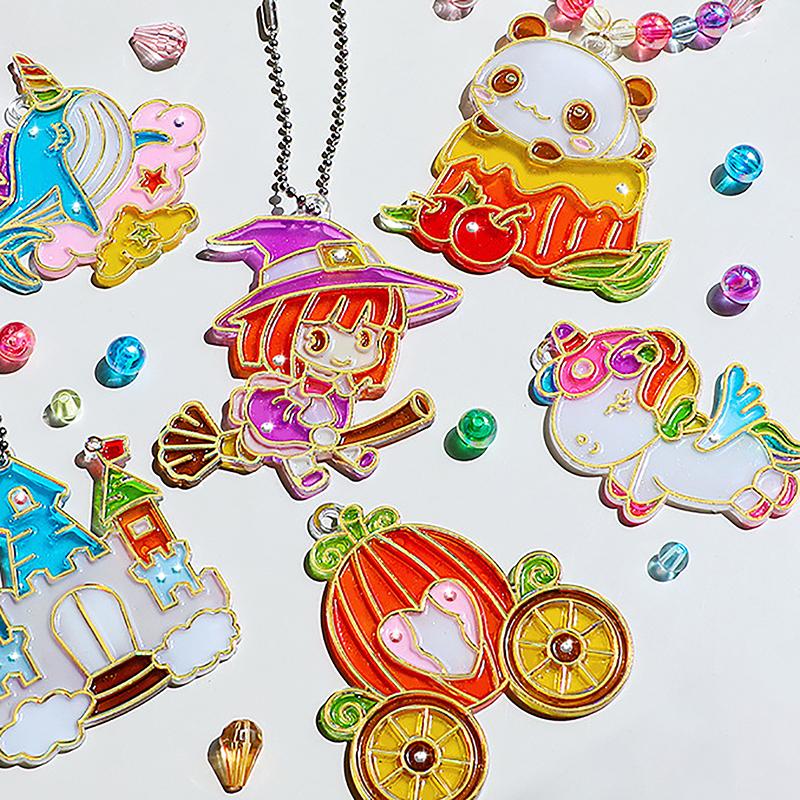 Клей без запекания, живопись, высушенные на воздухе, детские витражи своими руками, краски для изготовления брелоков, наклейки