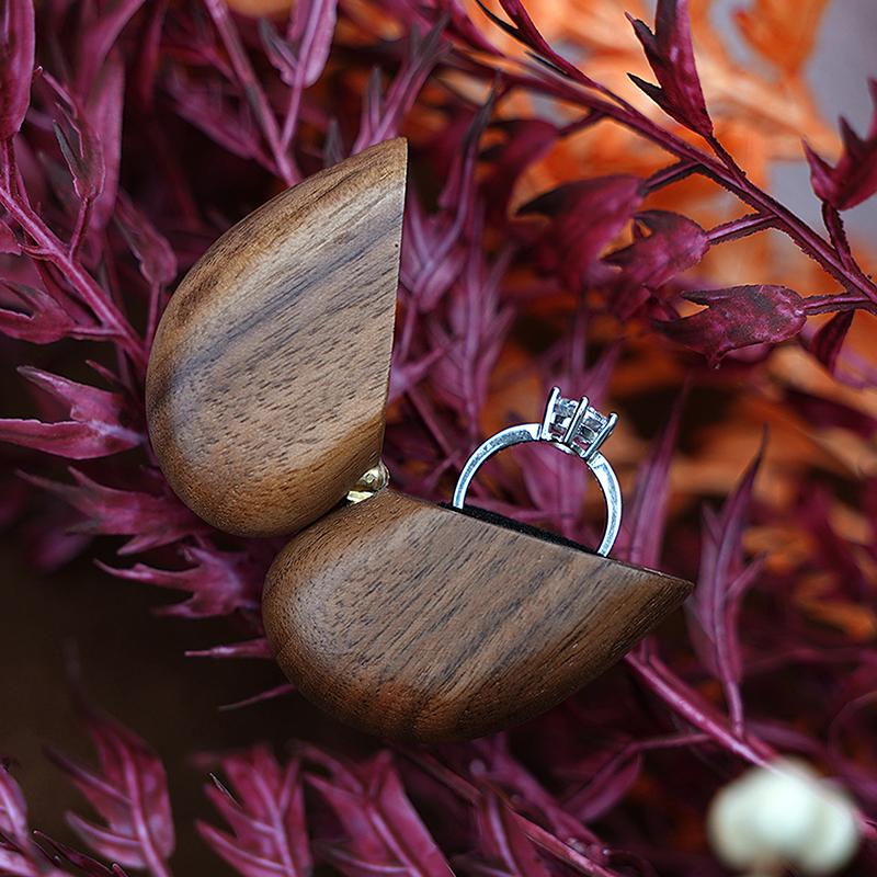 Деревянная шкатулка для колец в форме сердца, держатель для ювелирных изделий на помолвку, годовщину свадьбы, подарок для пар, невест, женихов