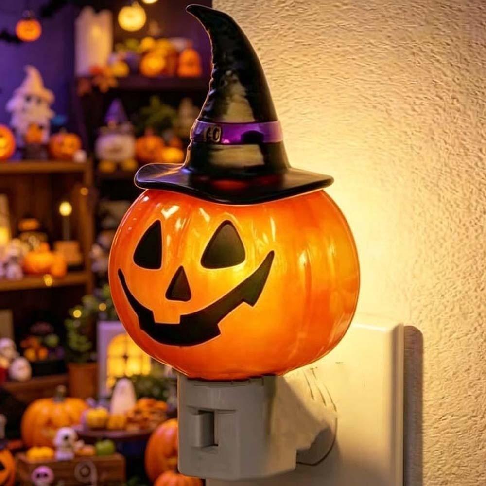 Resin Made Resin Ghost Lamp Wall Plug Pumpkin Wall Light Plug In Nightlight Staircase Walkway