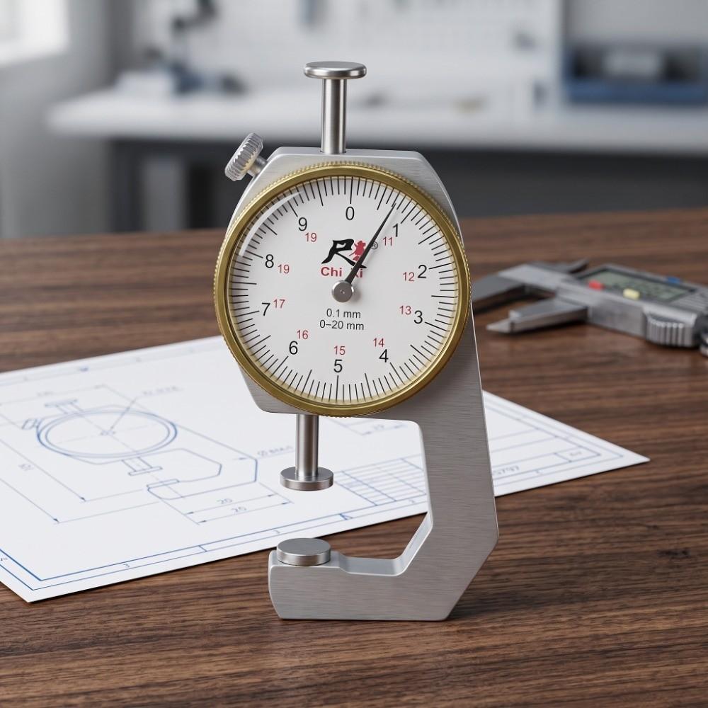 Round Dial Thickness Gauge Pointed/Flat Head Dial Caliper Measuring Tool Metal Sheet