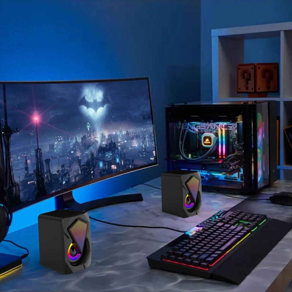 X2 RGB проводные мини-мультимедийные компьютерные колонки для настольных компьютеров и ноутбуков