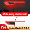 Светоотражающая полоса-предупреждение для автомобиля, лента для Tesla Model 3 S X Y, светоотражающие полосы на дверь и бампер автомобиля, безопасные 3D боковые наклейки