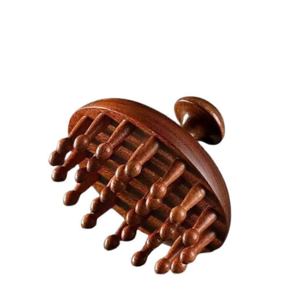 Meridian Massage Comb Scraping Treatment Gift Neck Nose Scalp Meridian Massager Sandalwood Hair Comb(28 Nail Discs)