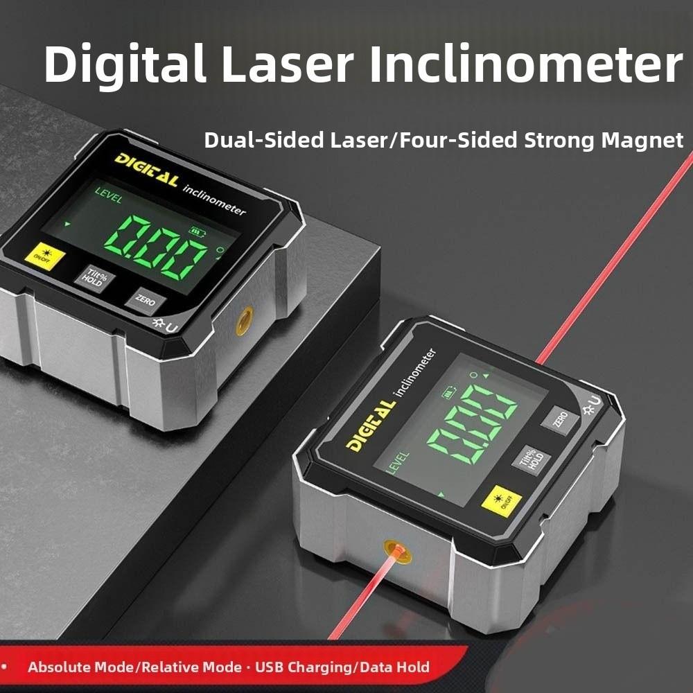 Четырехсторонний угломер с цифровым дисплеем, точный уровень, транспортир, инклинометр, компактный угломер 360 градусов