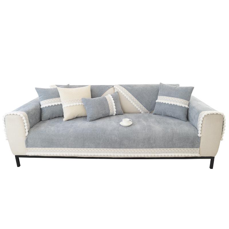 Подушка для дивана из шенилла Four Seasons Universal Pure Color Simple Modern Leather Sofa Non-Slip Anti-Scratch Cover Cover Towel