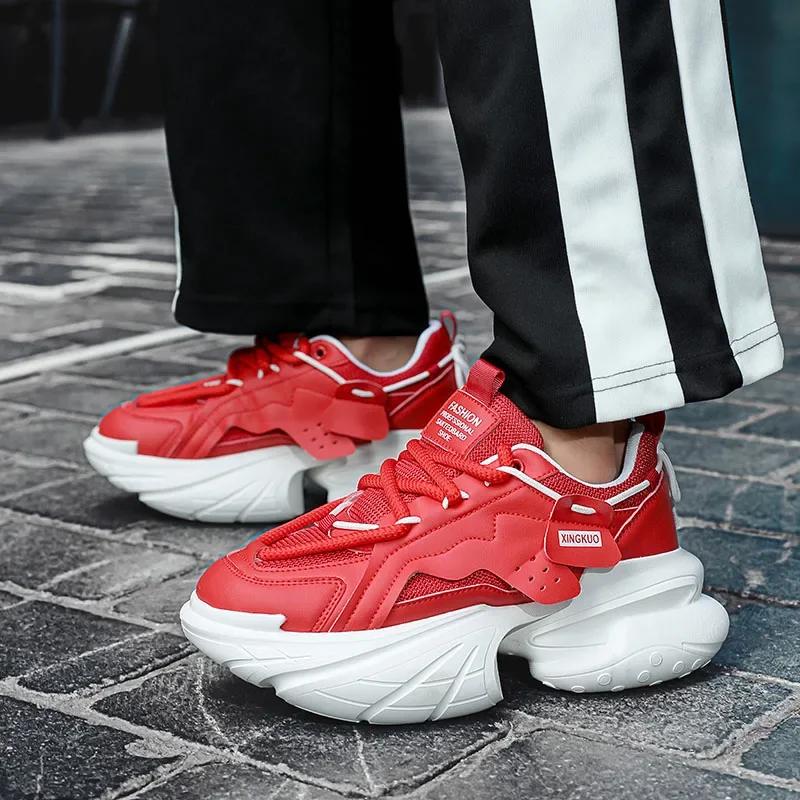 Модная мужская повседневная обувь на платформе с толстой подошвой, кроссовки для мужчин, мужская обувь для ходьбы, мужская модная повседневная обувь, кроссовки для тренировок