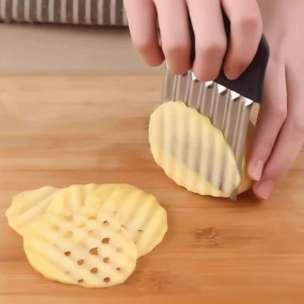 Multi-Functional Wavy Chopper Stainless Steel Vegetable Cutter Crinkle Cutter Food Preparation