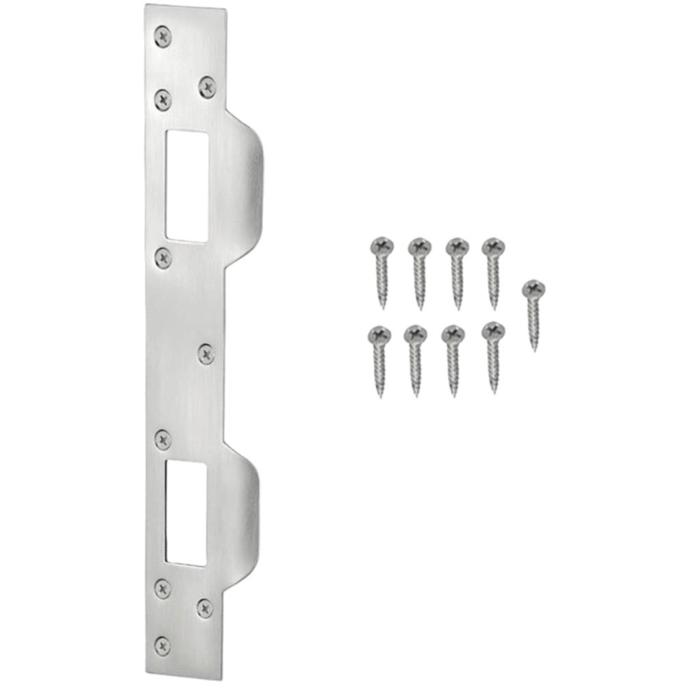 Metal Door Strike Plate Rustproof Security Front Door Security Devices Reinforcement Plate with 5-1/2 Inch Hole
