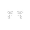 aora CZ HEART RIBBON STUD EARRING #0008