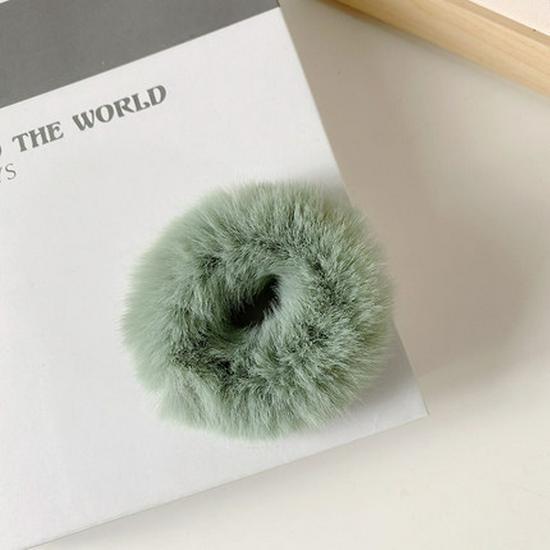 Повязка на голову из плюшевого меха кролика для девочек цвета конфет - милый, универсальный аксессуар для студенческого пучка