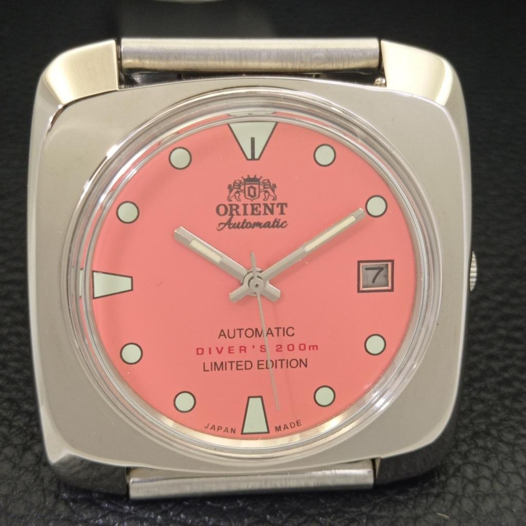 USED ORIENT AUTOMATIC 46941 JAPAN MENS VINTAGE PEACH COLOR DIAL WATCH A702210-5 R123-a702210