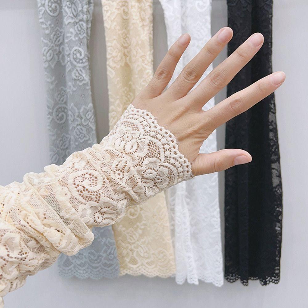 Защита от солнца Солнцезащитный рукав Анти-УФ велосипедные перчатки Тонкие кружевные рукава Ice Silk Лето