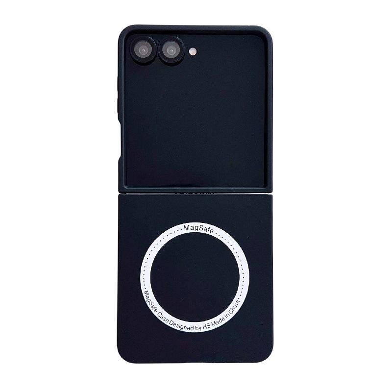 Samsung Z Flip7 Case: Iridescent Solid Color, Magnetic Ring, Drop-Proof, Folding Screen, PC Hard Shell.