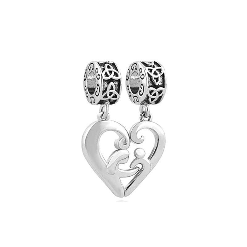 Европейская медная подвеска-шарм с жестом любви, подходит для оригинального браслета, ювелирное изделие, сверкающий крест, лошадь, ангел, свисающая бусина