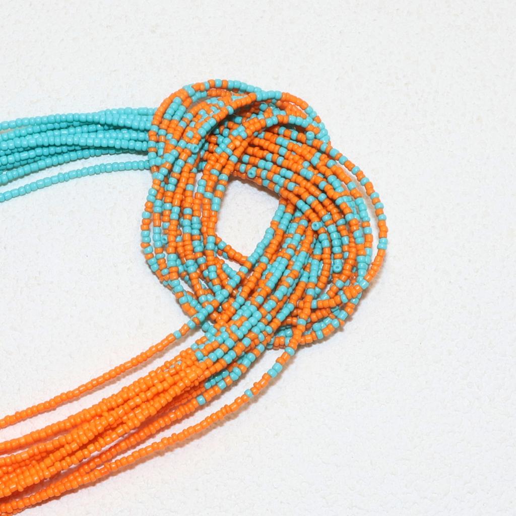 Bohemian Ethnic Style Multi-layer Color Blocked Rice Bead Necklace