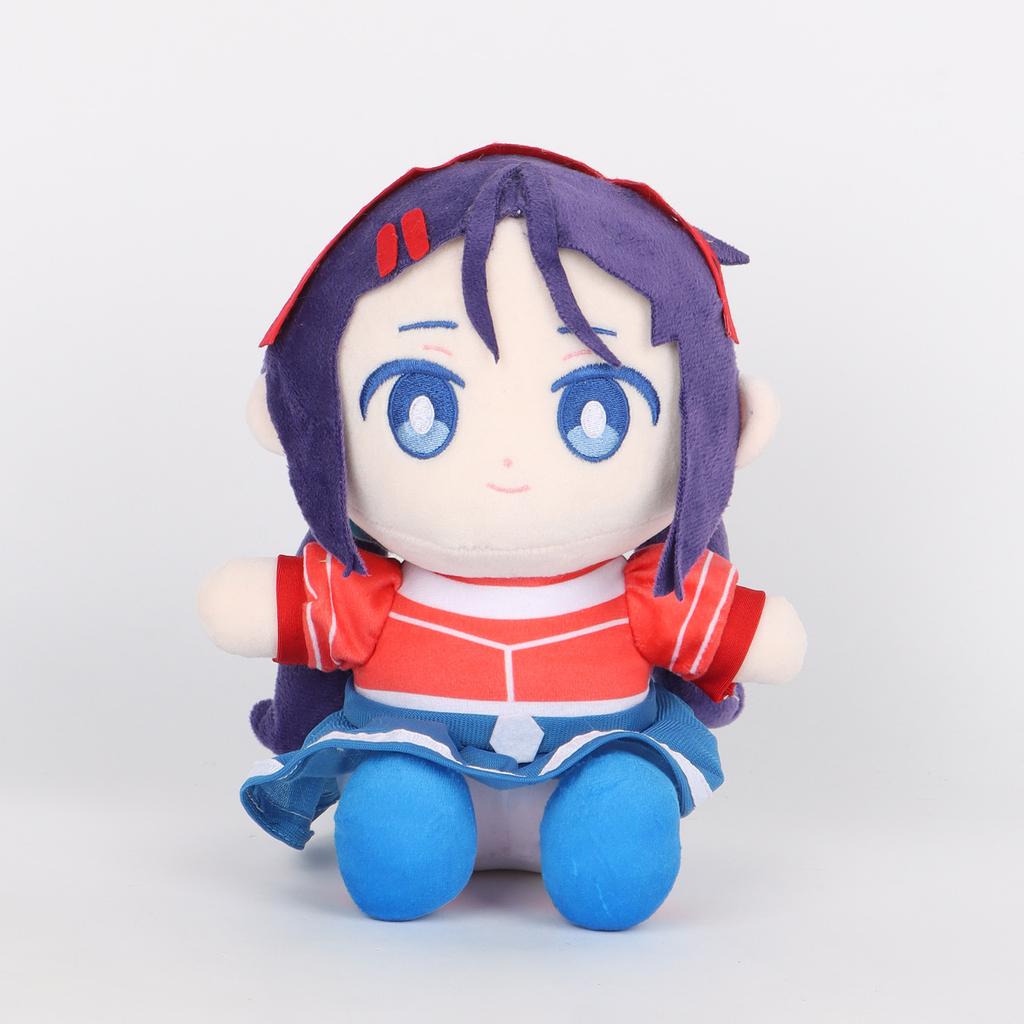 MiSide Mita Plush Toy Kawaii Purple Hair Anime Girl Stuffed Doll Soft Plushie with Red Outfit Perfect for Game Fans Kids Gifts Backpack Accessories