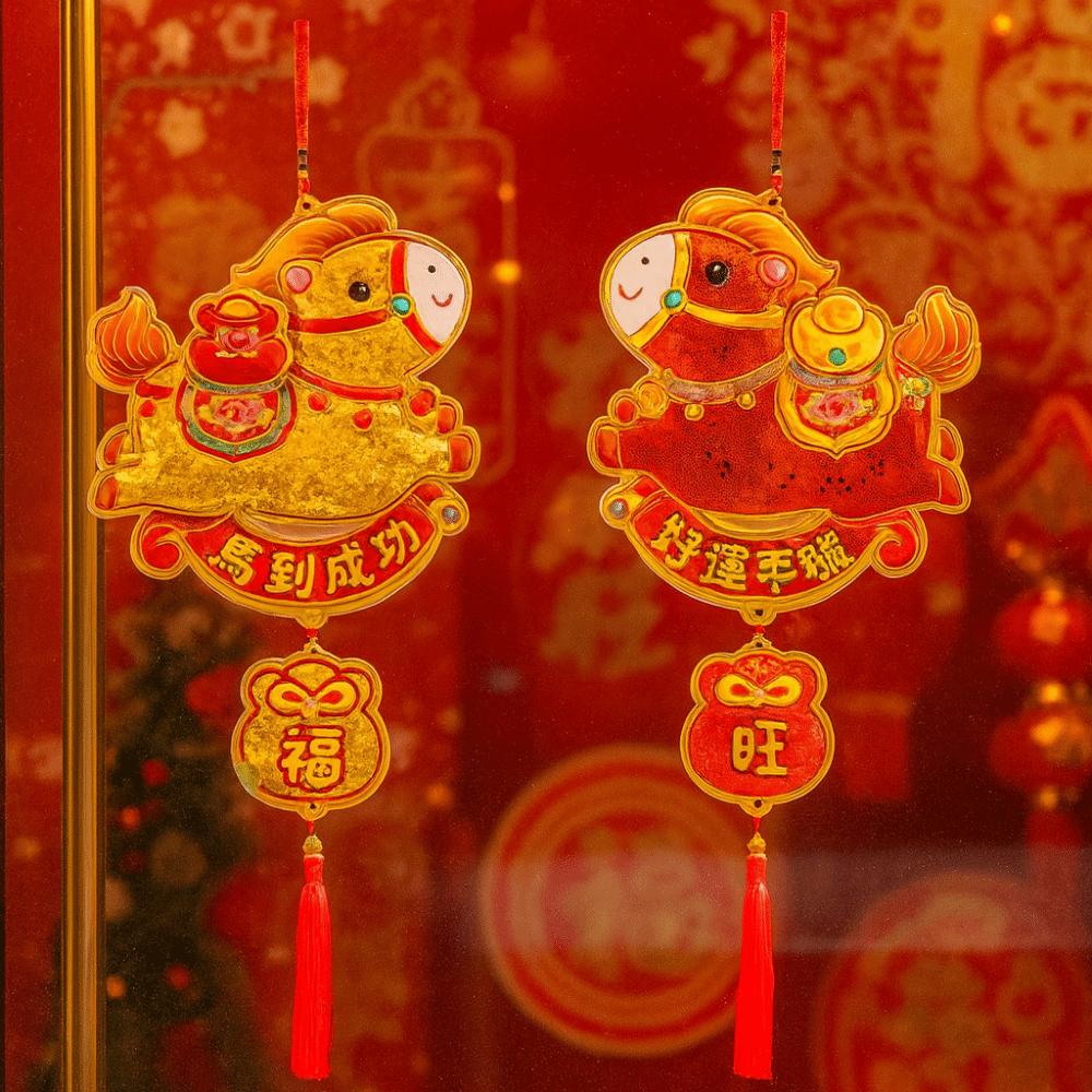 Sequins Horse Wall Hanging Ornaments Glitter Door Decoration Year of The Horse Pendant  Bedroom