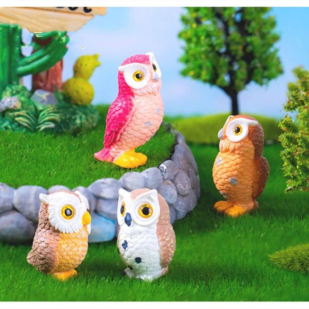 1Pcs Home Decoration Owls Figurine DIY Craft Micro Landscape Ornament New Animal Miniatures