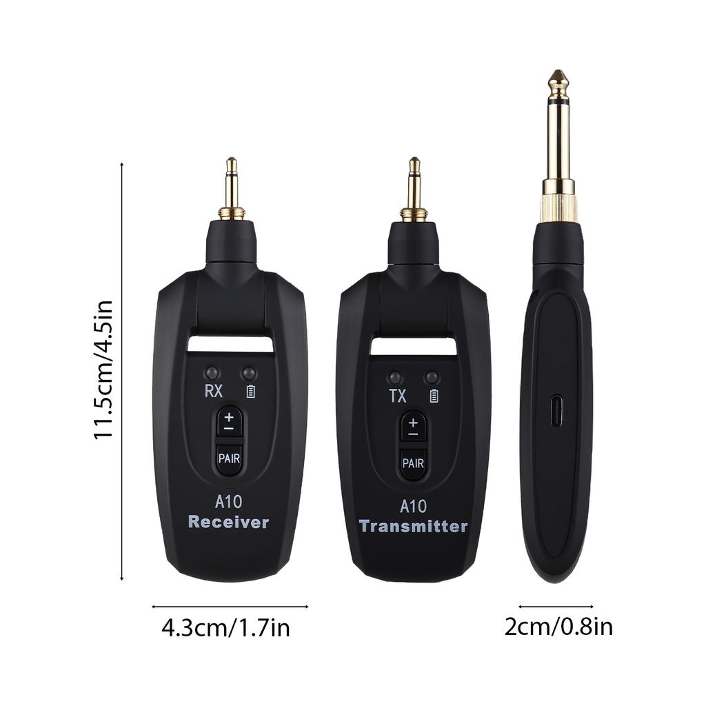 Беспроводная гитарная система Передача в реальном времени 2.4G Гитарный передатчик-приемник со сверхнизкой задержкой