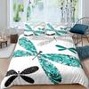 Комплект постельного белья Dragonfly King Size с разноцветными крыльями для детей и подростков, для взрослых, тема диких животных, 2/3 шт., пододеяльник
